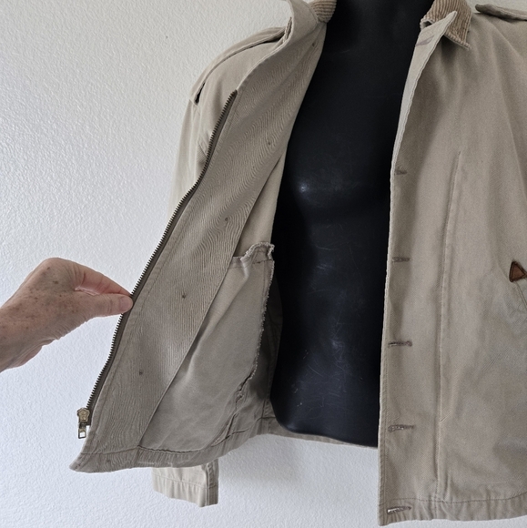Ralph Lauren Blue Label Vintage Canvas Cotton Jacket Corduroy Collar size Small - Picture 5 of 16